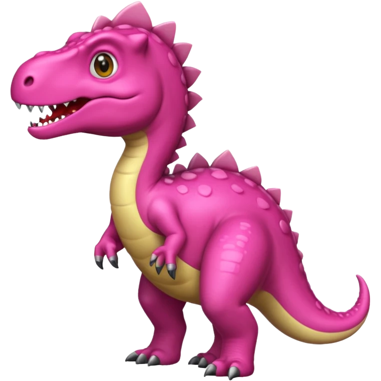 Crea un emoji de un dinosaurio de color rosa, que sea como este 🦖, que sea un tiranosuarus rex emoji