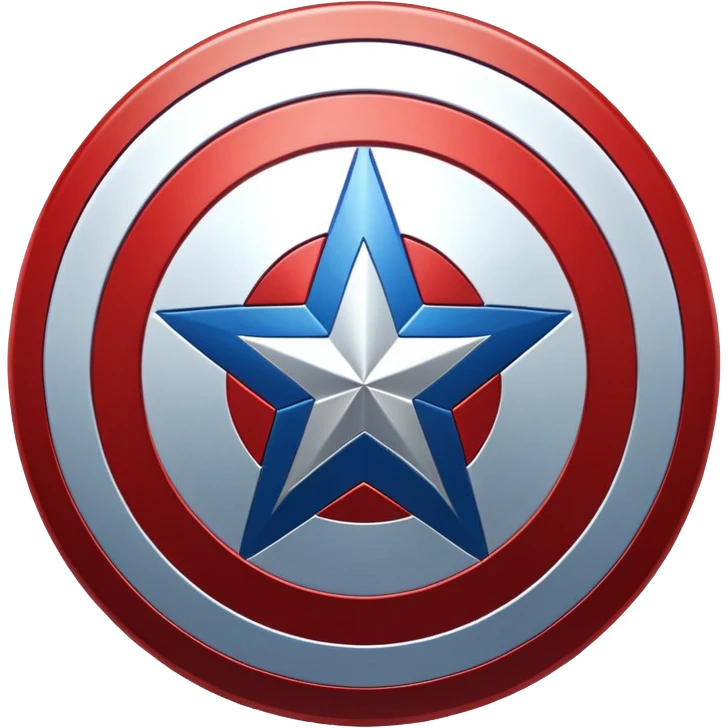 captain america shield red white blue star emoji