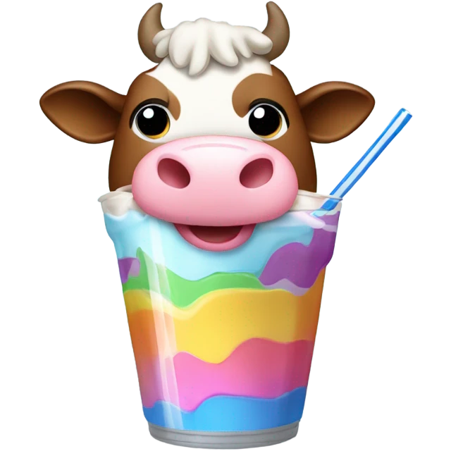 Cow drinking a milkshake  emoji