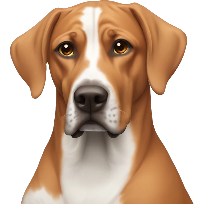 white male with long rainbow colored hair alongside a brown rhodesian ridgeback emoji