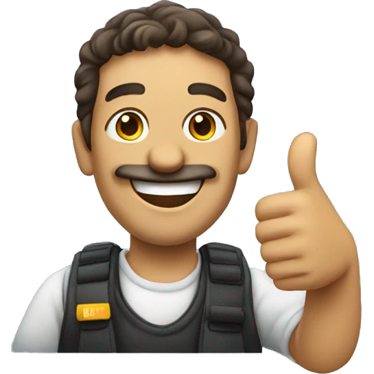 Smiling Spanish man showing thumbs up  emoji