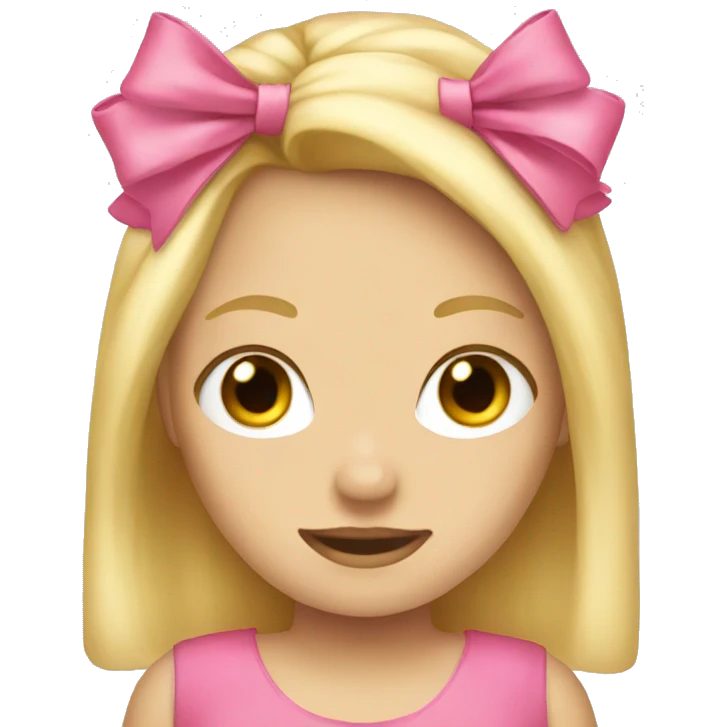 blonde hair pink bow  emoji