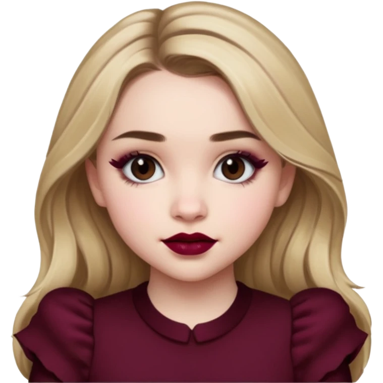 Sabrina carpenter wearing burgundy lipstick  emoji