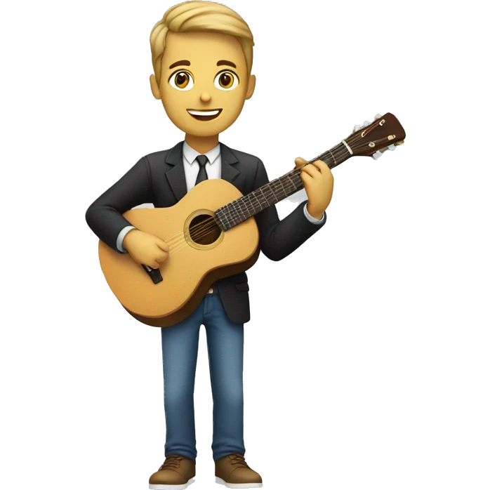 Young man teacher with guitar  emoji