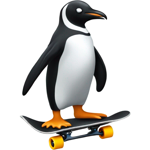 Penguin skate boarding emoji