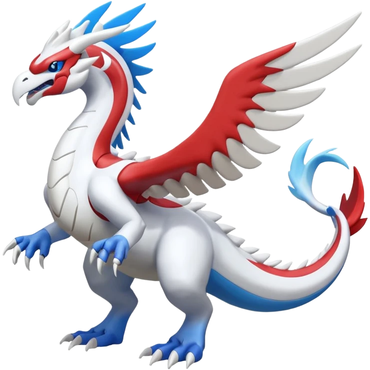 Lugia-Kyurem-Reshiram-Fakémon-hybrid-creature (full body)  emoji
