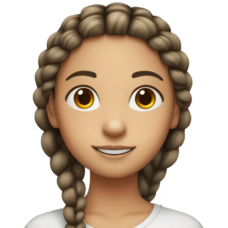 Girl with two braid doing pleasing face emoji