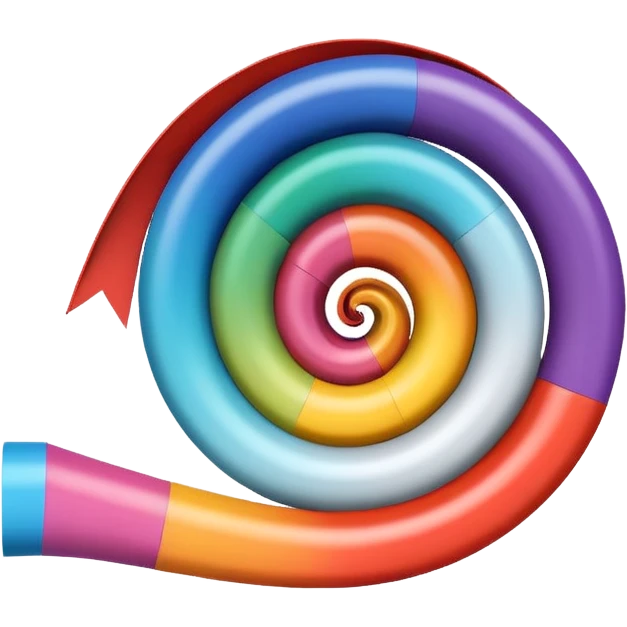 A single, smooth spiral ribbon curling gracefully upward, with small colored blocks along one edge to represent bases. Clean white background, scientific style. The spiral represents single-stranded mRNA (not DNA). Show only one ribbon, no ladder, no pairs, no second strand, no double helix. emoji
