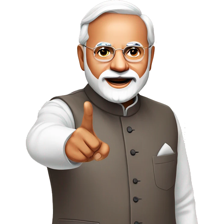 Narendra Modi pointing hand forward emoji