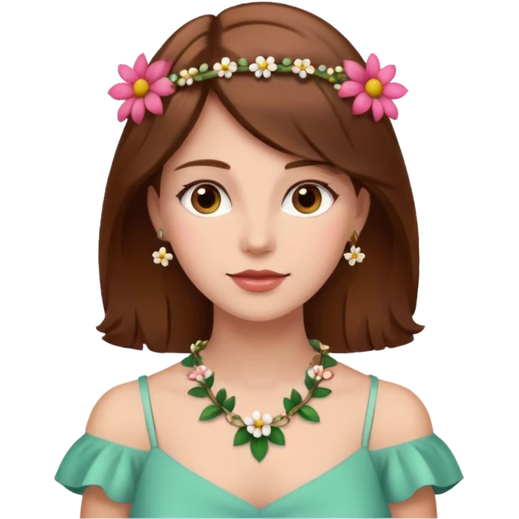 woman with a flower necklace emoji