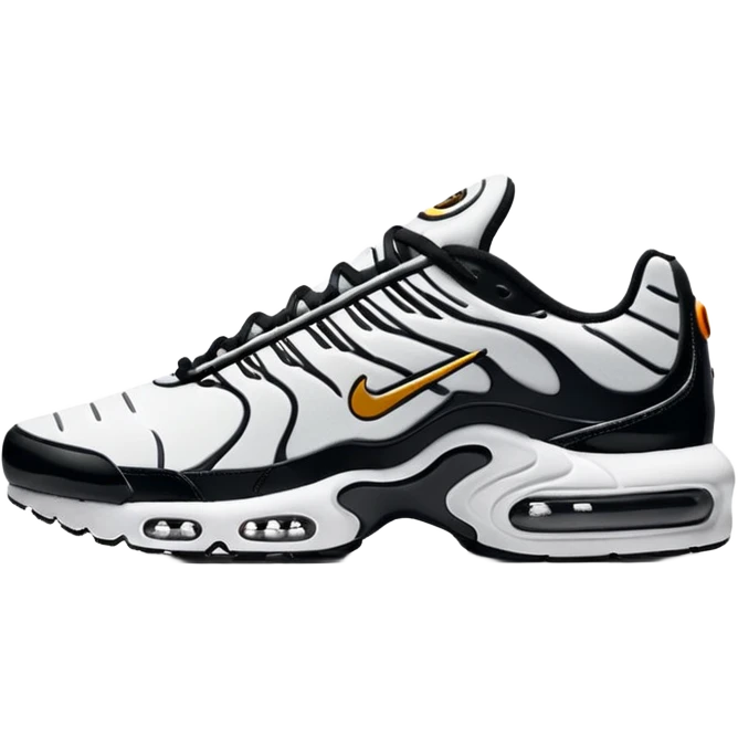 I want you to draw a white Air Max Plus with the Nike logo facing right emoji