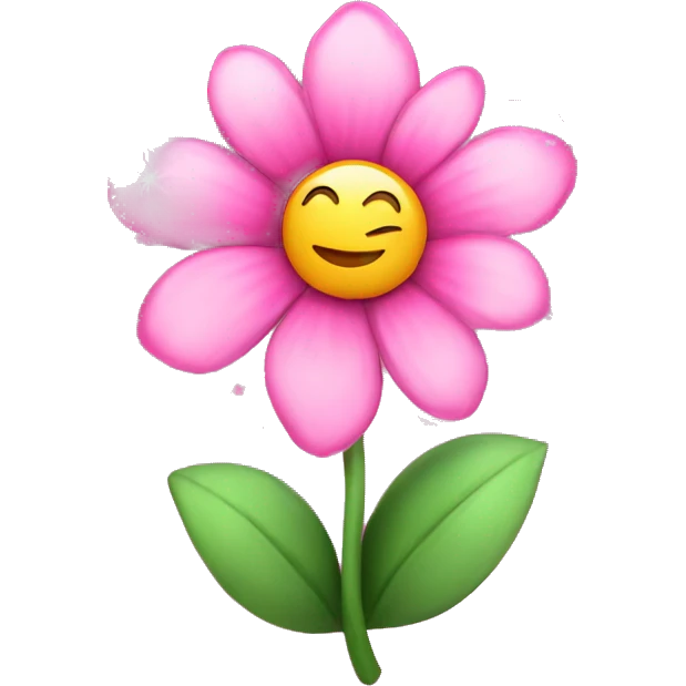 pink flower with sparkles emoji