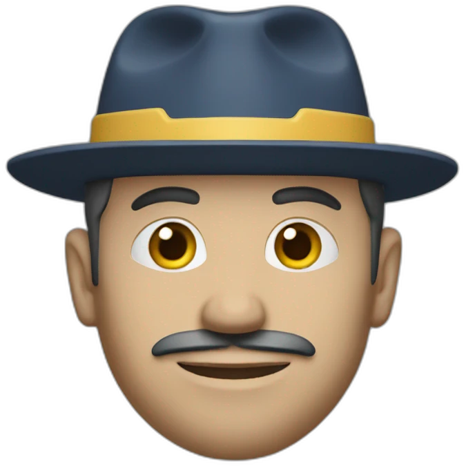 man with federal bureau of investigation cap emoji
