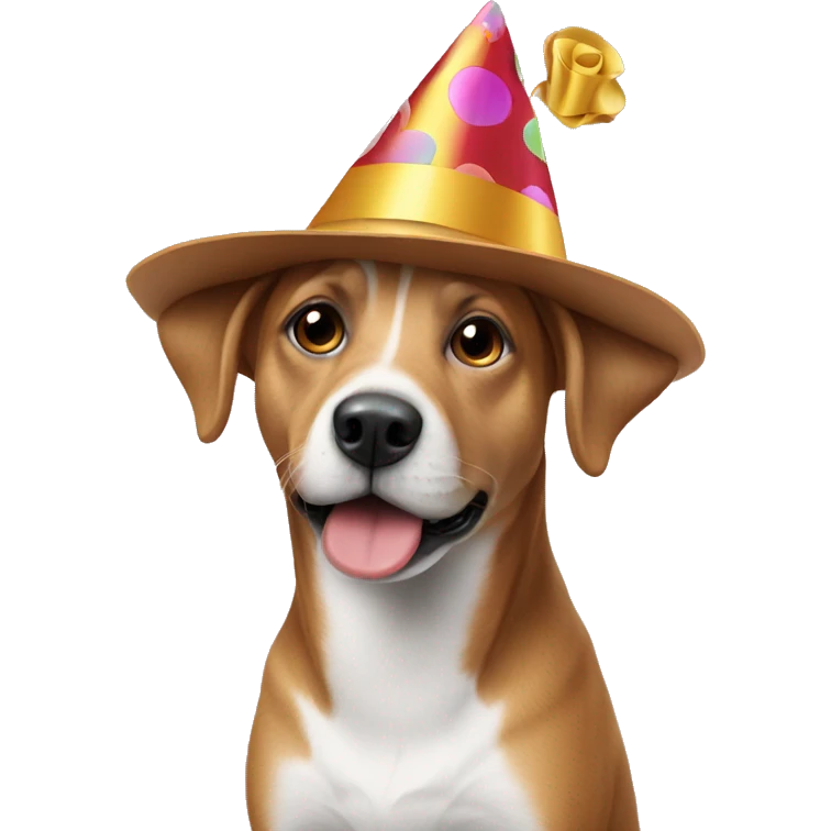 Hund med partyhatt emoji