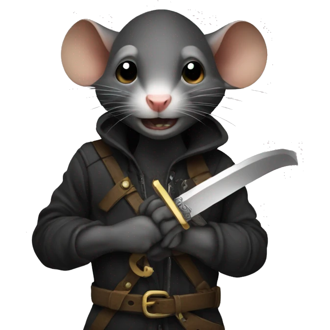 thief rat holding a dagger emoji