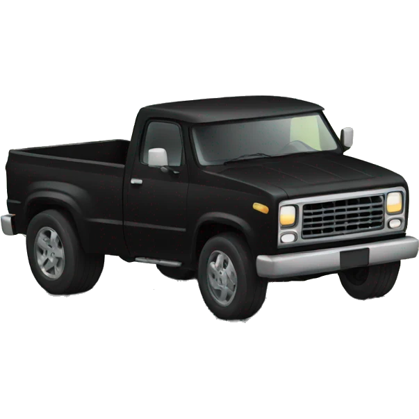 Black truck racing on highway emoji