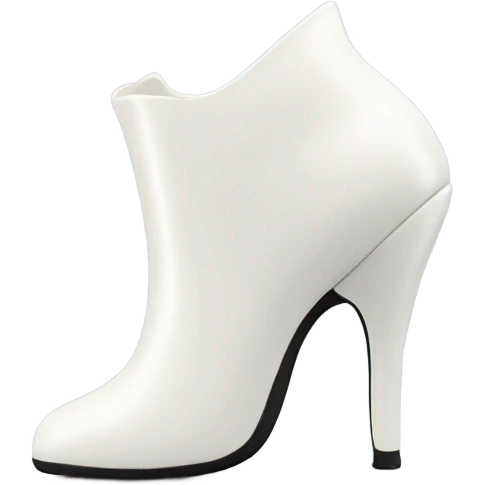white latex mid heel shoe, direct front view emoji