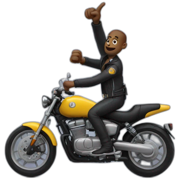 Biker doing the ‘I don’t know’ gesture emoji