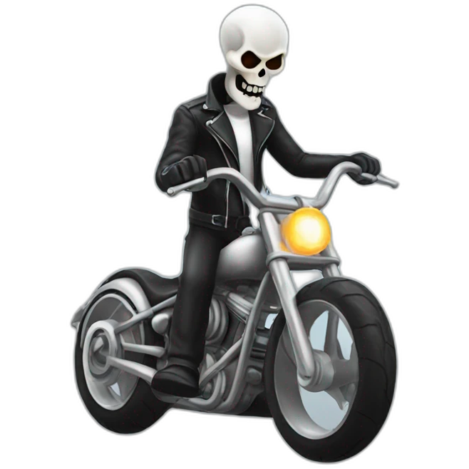 Ghost rider with bike emoji