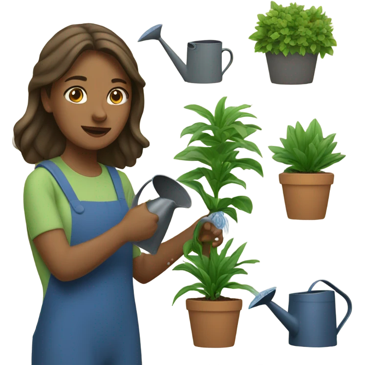 White woman watering plants  emoji
