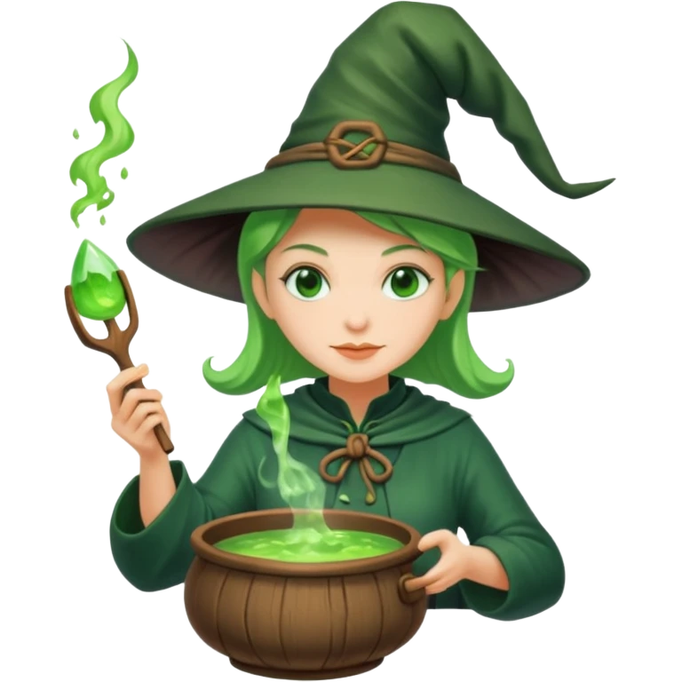 green witch cooking potion emoji