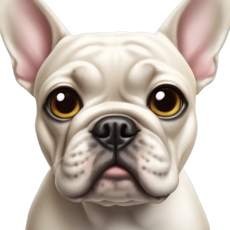 French bulldog looking at viewer emoji
