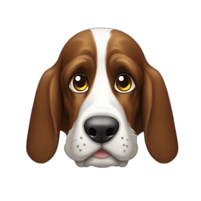 Perro Basset Haund negro y blanco  emoji
