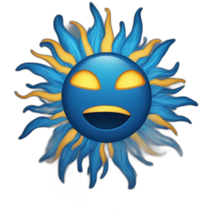 Blue sun emoji