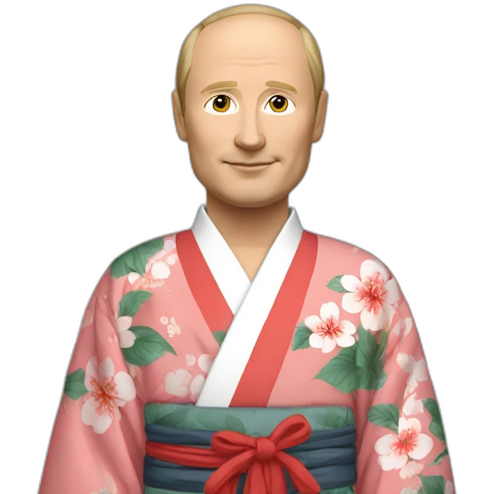 Vladimir Poutine en kimono emoji