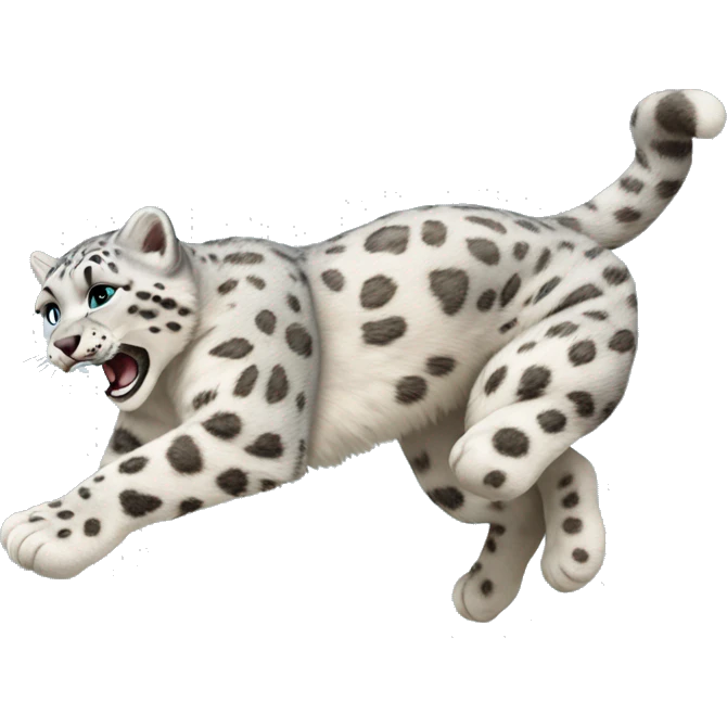 Snow leopard jumping emoji