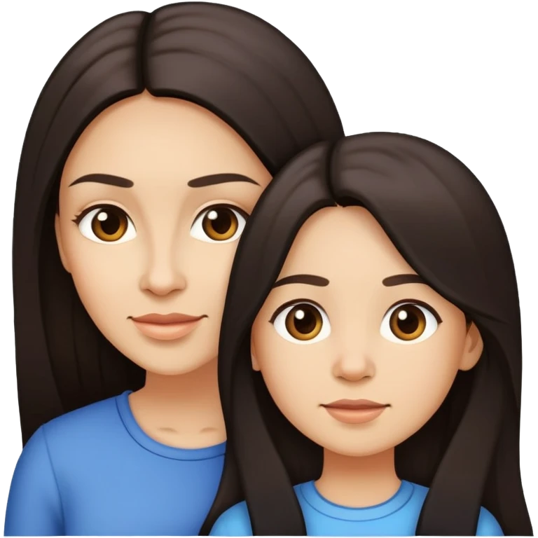 Mother and daughter with Light skinned and Long Dark Hair, 26 and 45 years old emoji