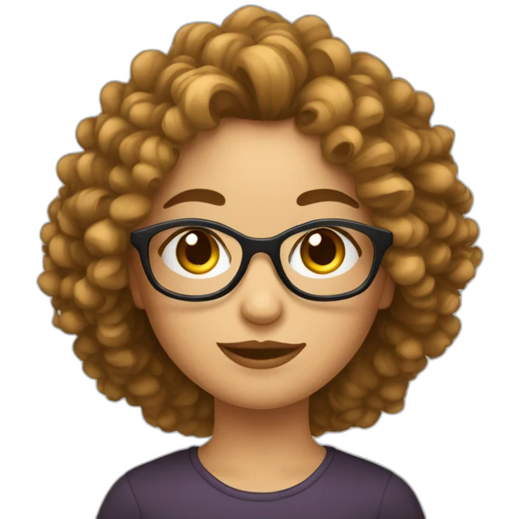 Fille au cheveux bouclés à lunettes metisse emoji