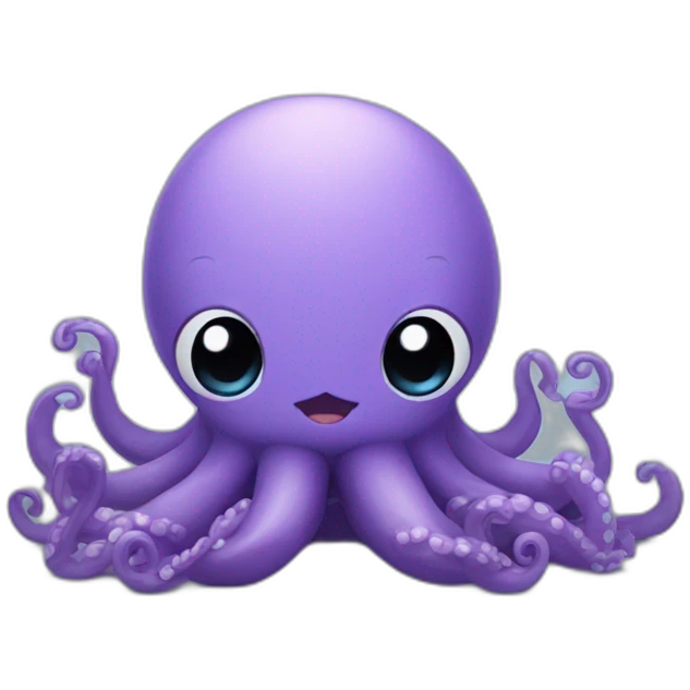 Cute kraken cute face doing yoga emoji
