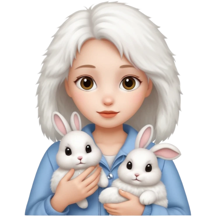 A girl with a cute rabbit  emoji