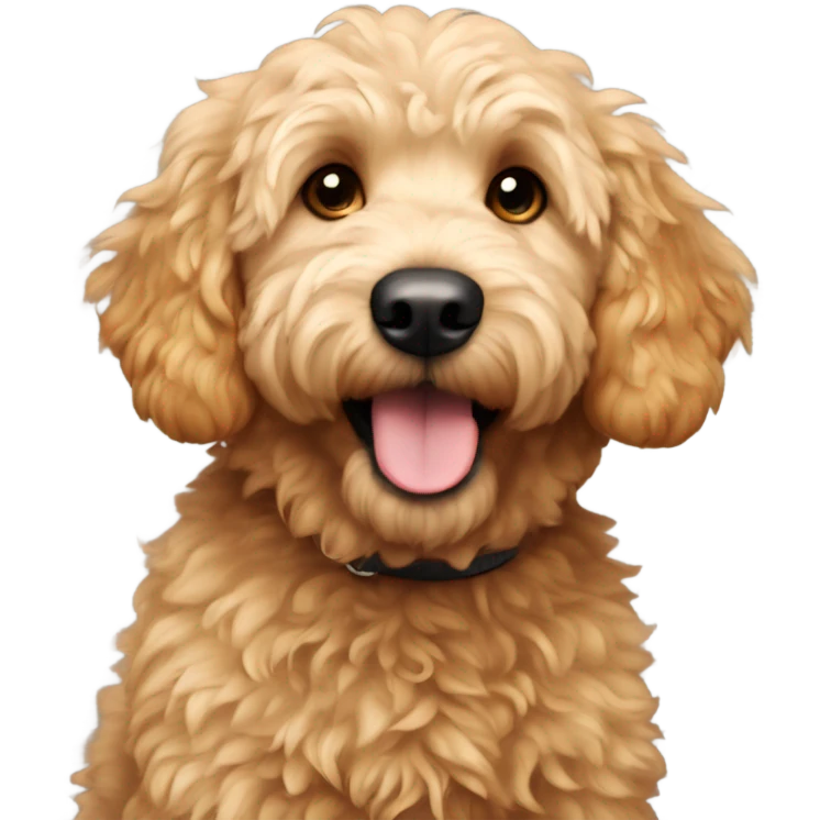 Cute mini golden doodle named Baxter emoji