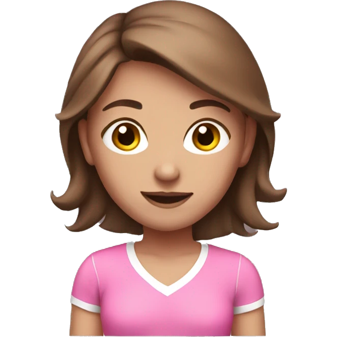 Sport girl in pink color and brown hair emoji