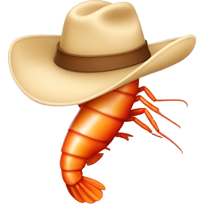Shrimp in cowboy hat emoji