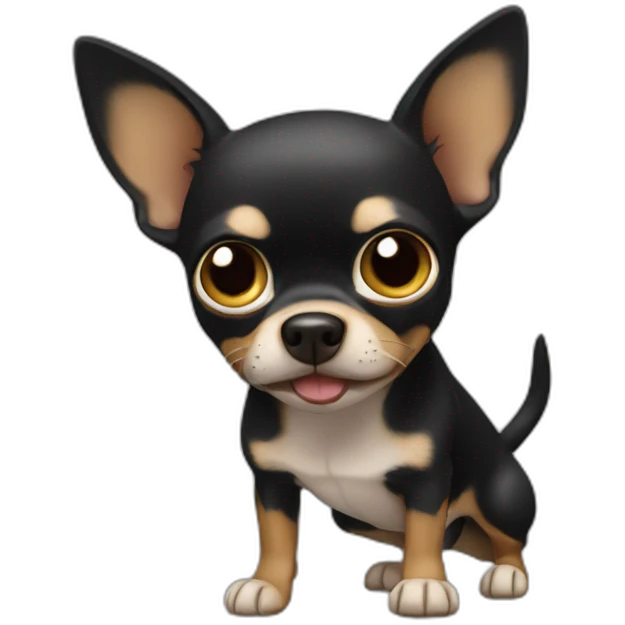 chihuahua NEGRO gritando emoji