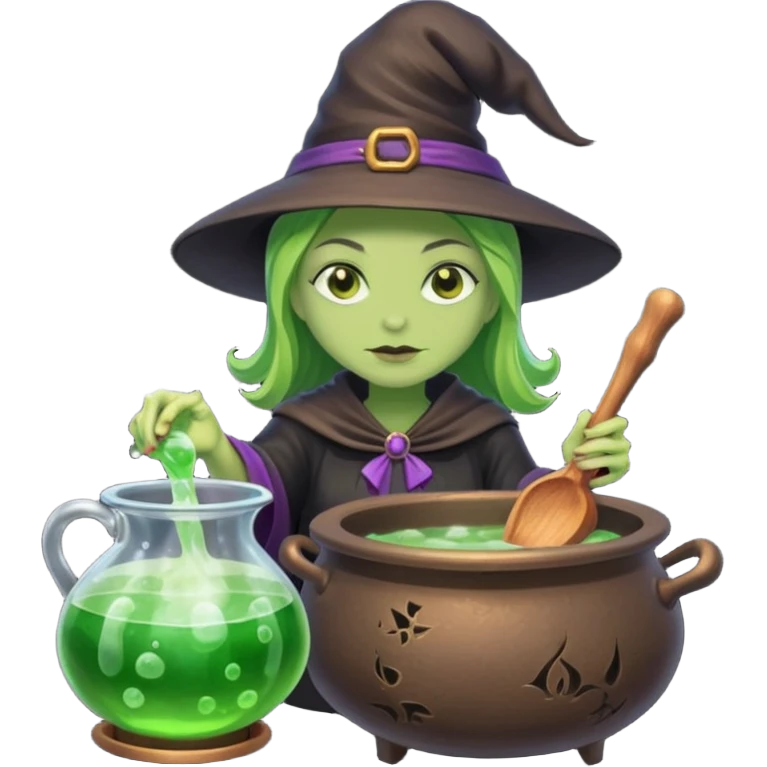 green witch cooking potion emoji