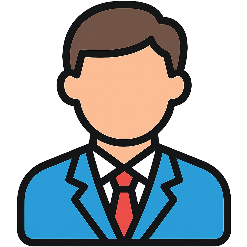 business man icon, simple and professional, colored emoji