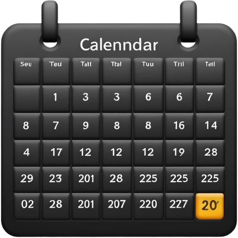 payment schedule — a black matte calendar emoji