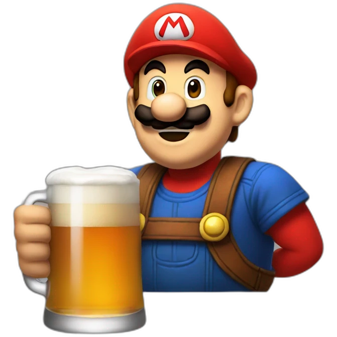 mario drinking an ipa emoji