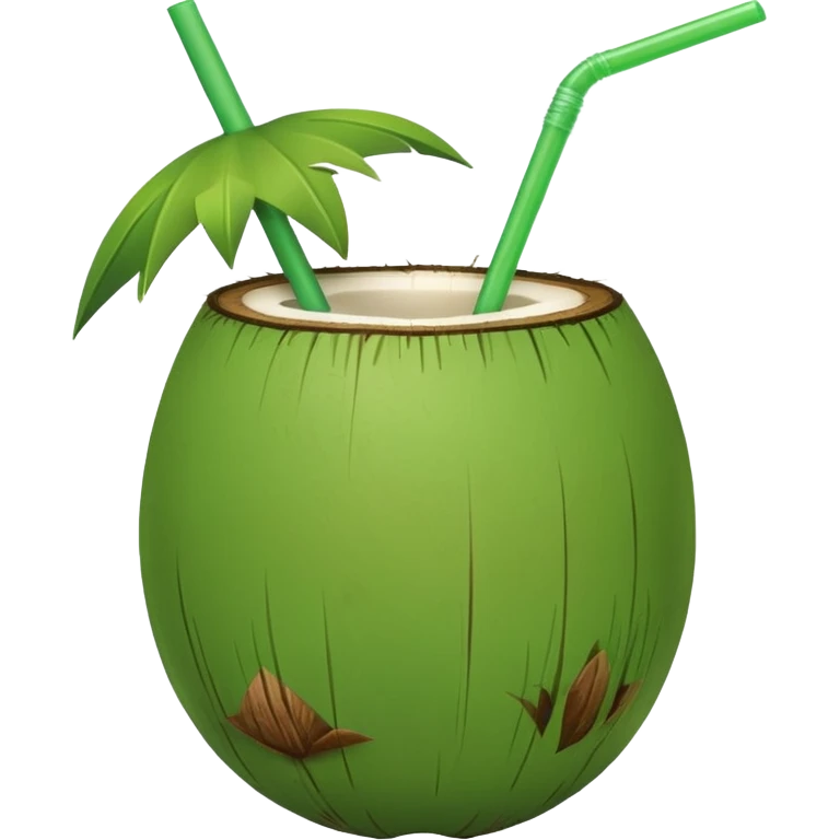 green coconut with straw emoji