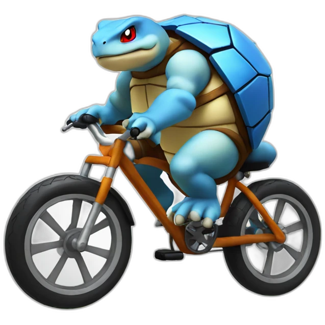 Blastoise on a bike emoji