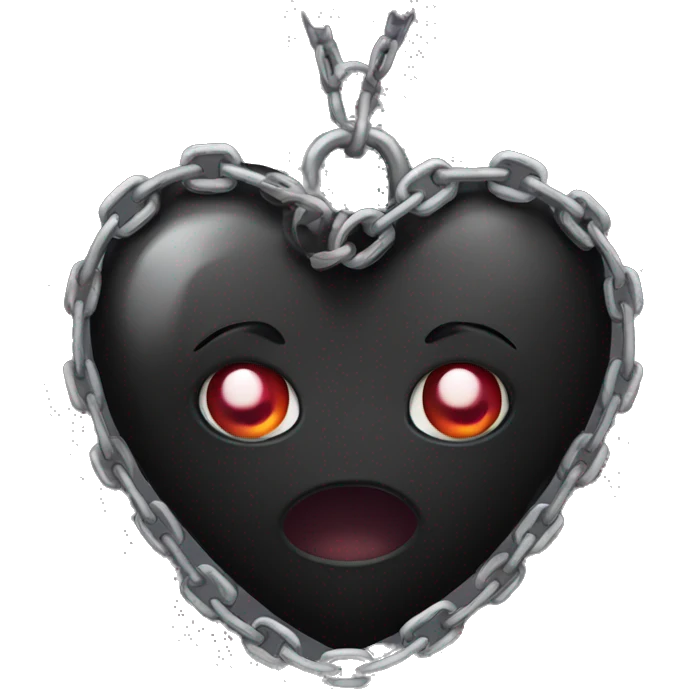 Emo black heart with chains emoji
