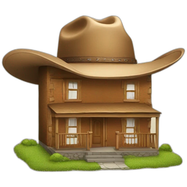 House wearing a cowboy hat emoji