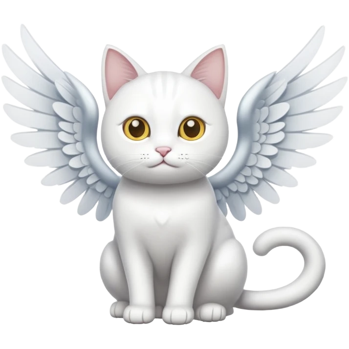 white cat with wings emoji
