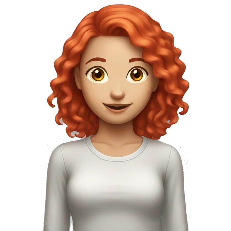 cute girl with red hair getting ready  emoji
