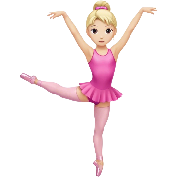 Pink dancer-gymnast with blonde hair (kids) emoji