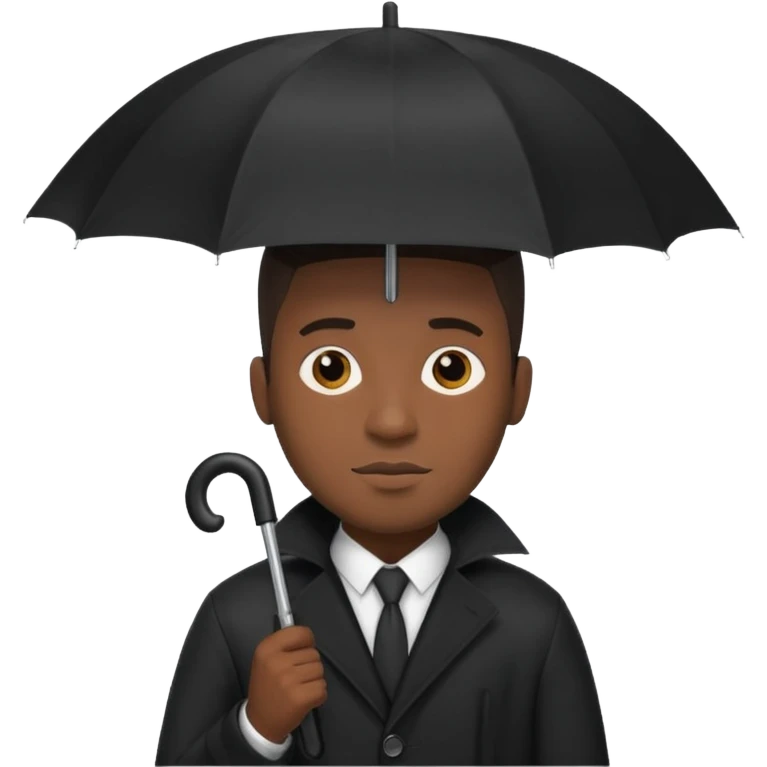 HOLDİNG UMBRELLA BLACK MAN emoji